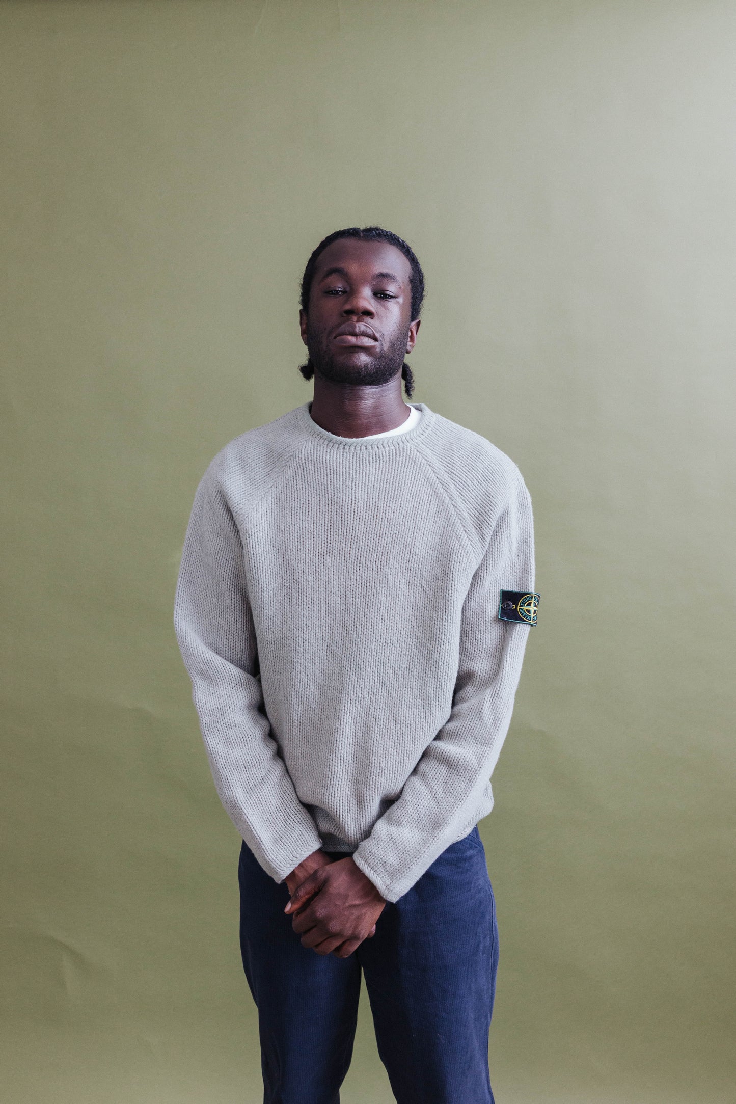 A/W 1993 Stone Island Pale Green Low Gauge Knit Sweater