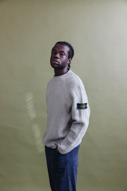 A/W 1993 Stone Island Pale Green Low Gauge Knit Sweater