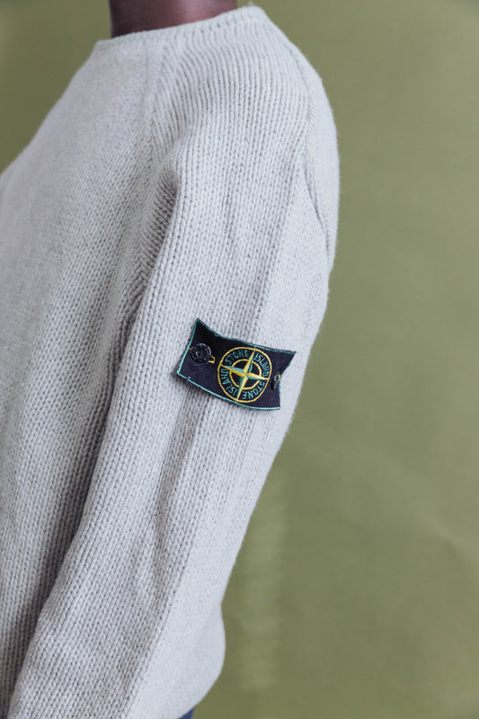 A/W 1993 Stone Island Pale Green Low Gauge Knit Sweater