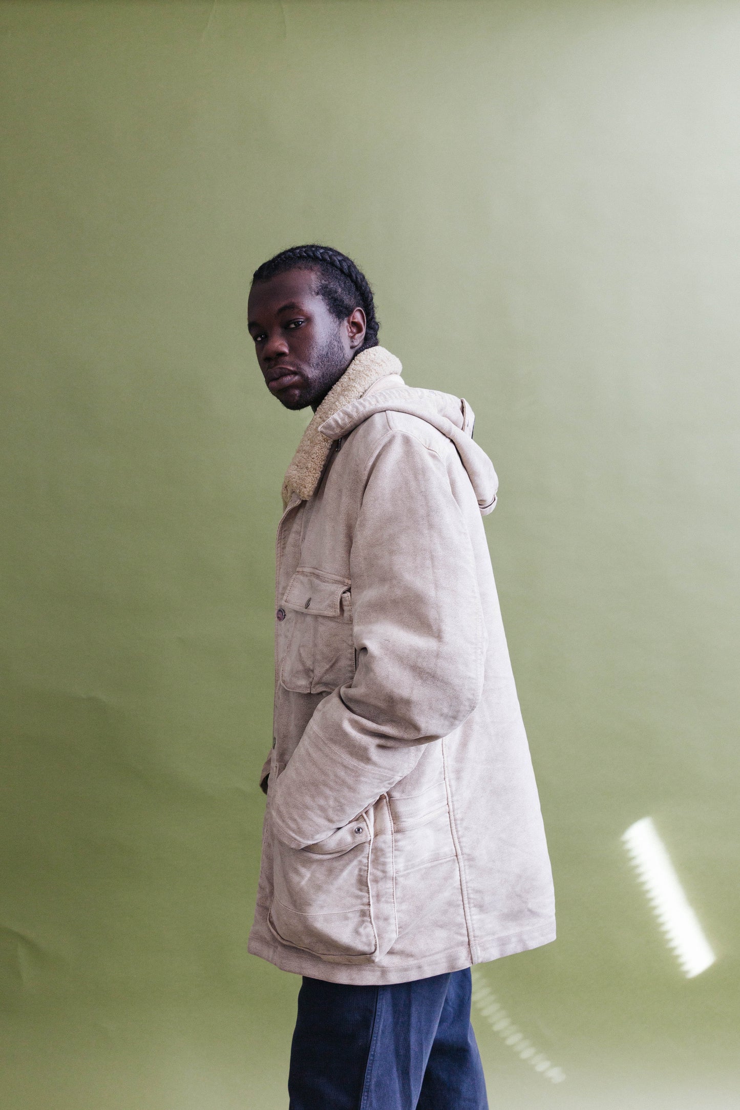 A/W 2003 C.P. Company Moleskin Beige Sherpa Lined Parka
