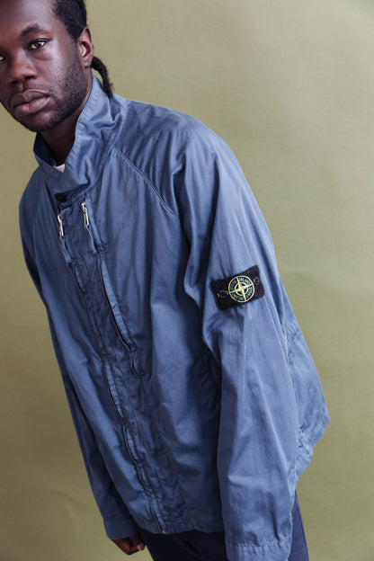 S/S 2001 Stone Island Petrol Blue Raso Gommato Jacket