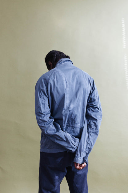 S/S 2001 Stone Island Petrol Blue Raso Gommato Jacket