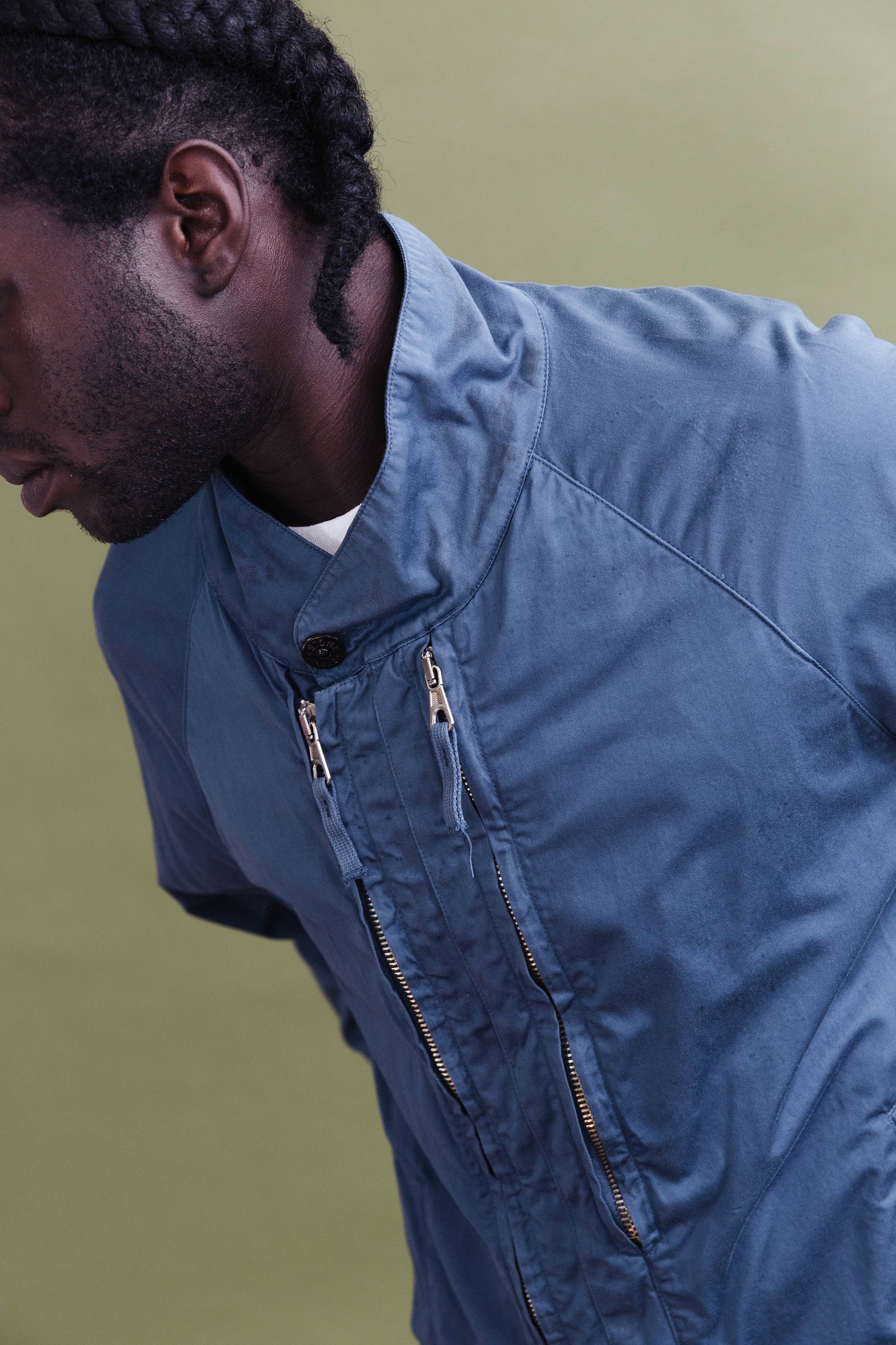 S/S 2001 Stone Island Petrol Blue Raso Gommato Jacket