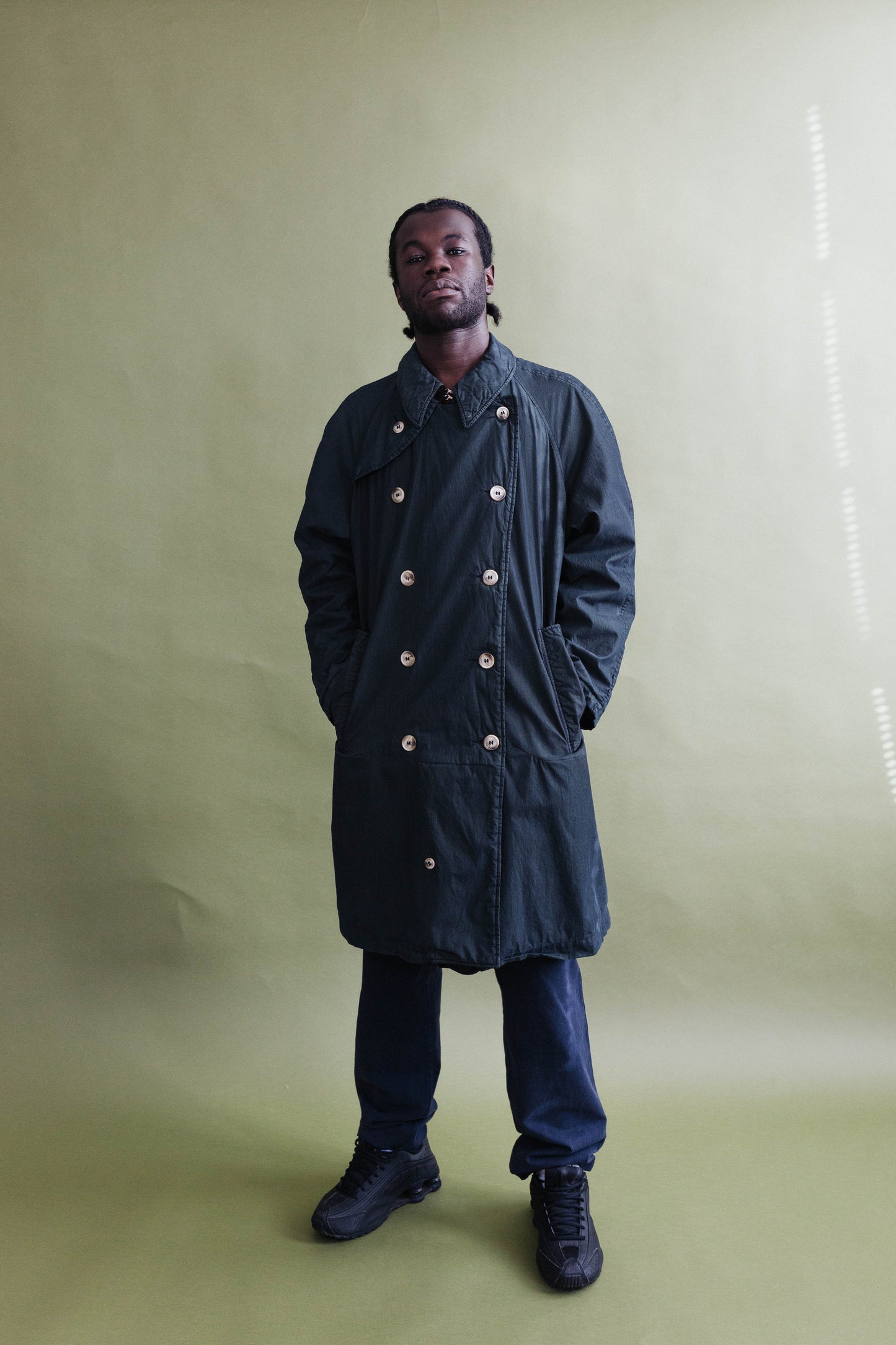A/W 1992 C.P. Company Garment Dyed Dark Green Trench Coat