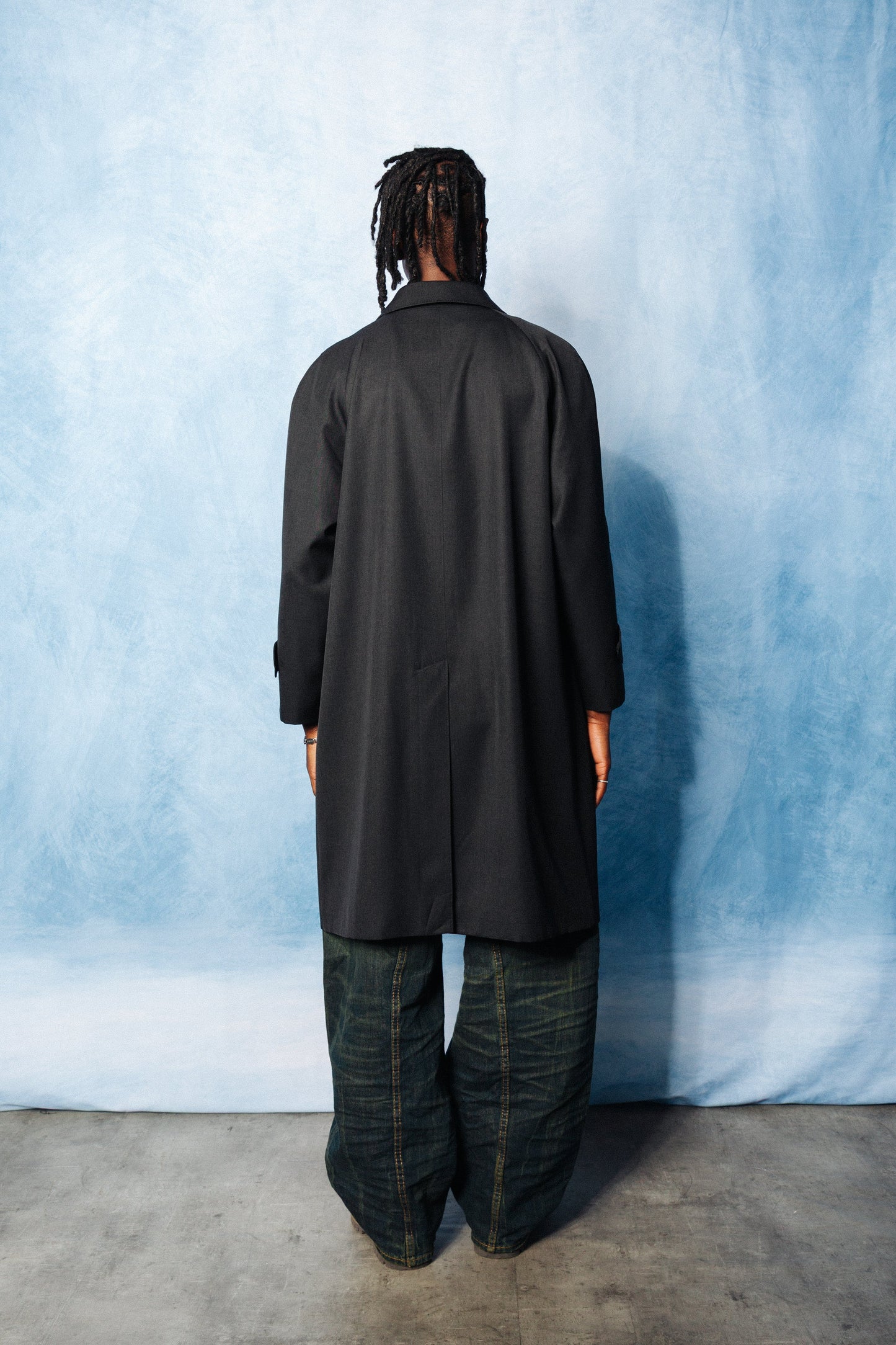 Burberry Nova Check Lined Black Balmacaan Trench Coat