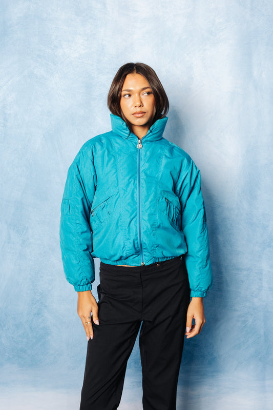 Moncler Vintage Ski Electric Blue Cropped Puffer Jacket SC: 5782