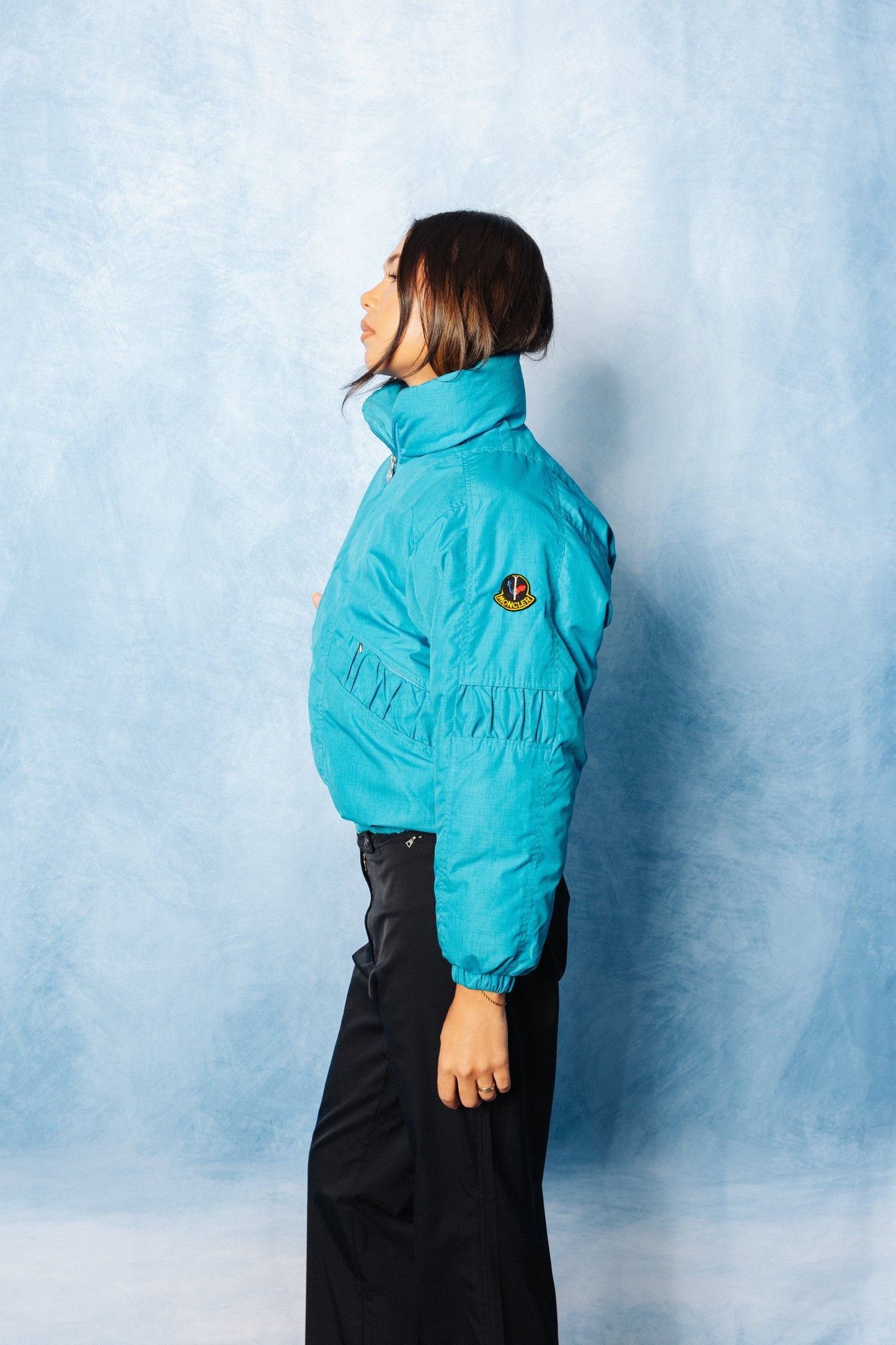 Moncler Vintage Ski Electric Blue Cropped Puffer Jacket SC: 5782