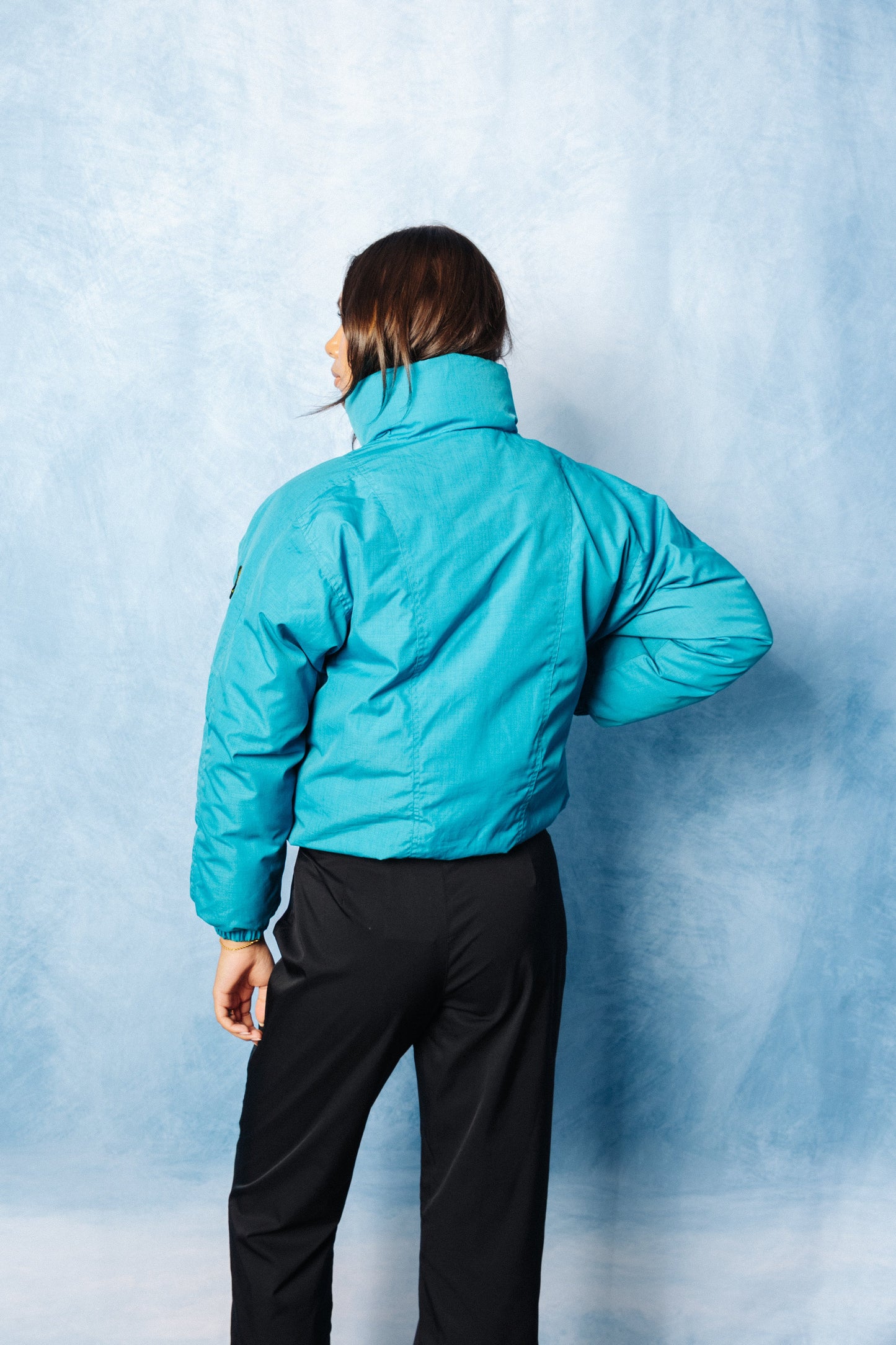 Moncler Vintage Ski Electric Blue Cropped Puffer Jacket SC: 5782