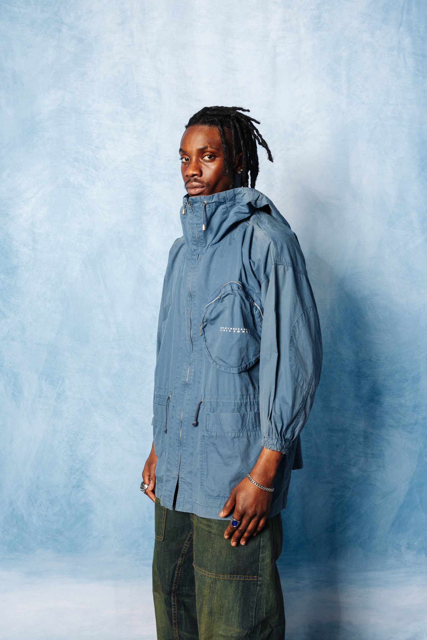 S/S 1993 Hai Sporting Gear Issey Miyake Blue Tech Parka