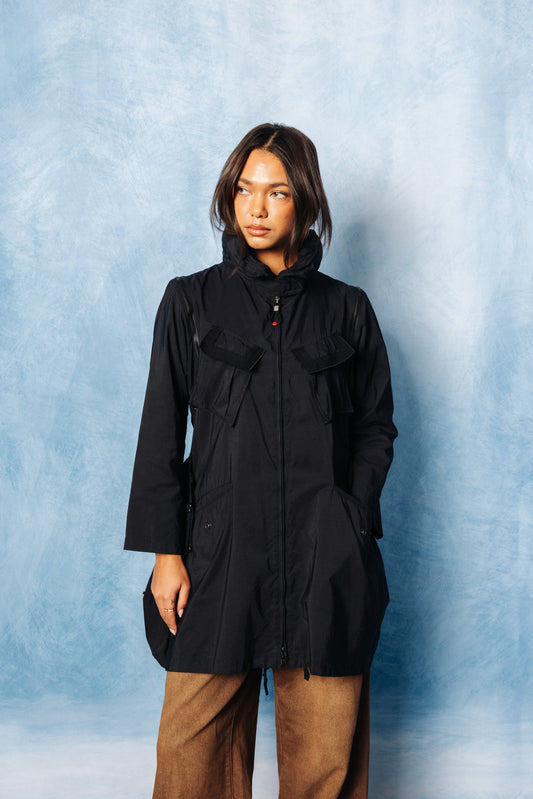 Marithé François Girbaud Black Utility Cargo Coat