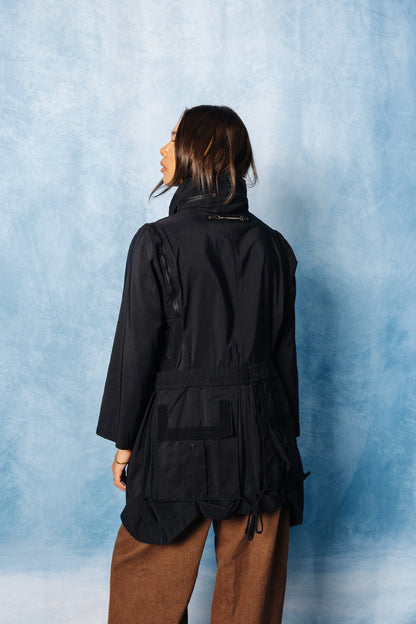 Marithé François Girbaud Black Utility Cargo Coat