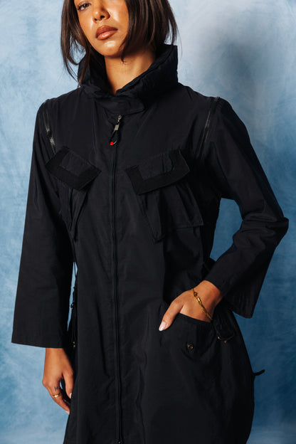 Marithé François Girbaud Black Utility Cargo Coat