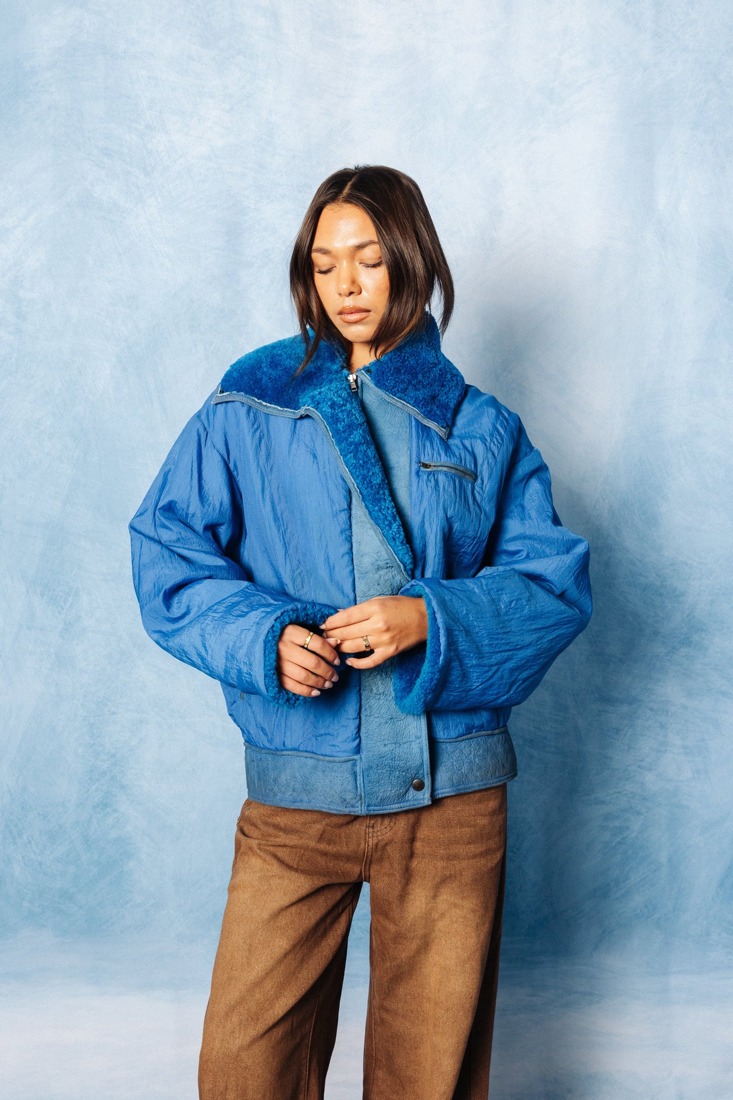 1980s Iceberg Felix The Cat Sequin Suede Trim Bomber