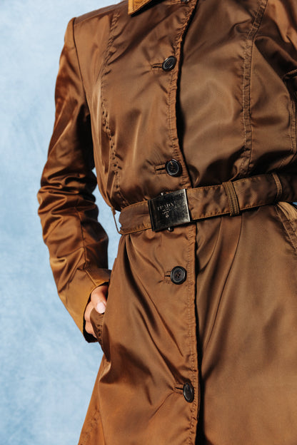 Prada Brown Padded Trench Coat