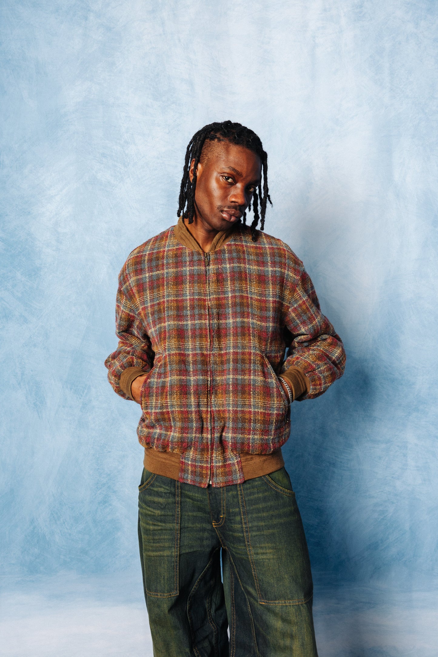 Example Missoni Woven Plaid Bomber Jacket