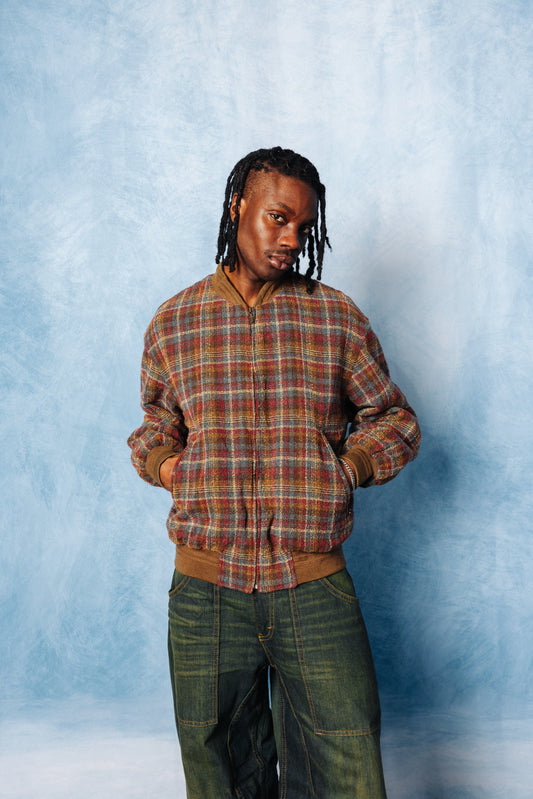 Example Missoni Woven Plaid Bomber Jacket