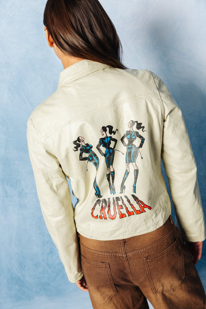 Jean Paul Gaultier Cream Cruella Leather Blouson SC:5782