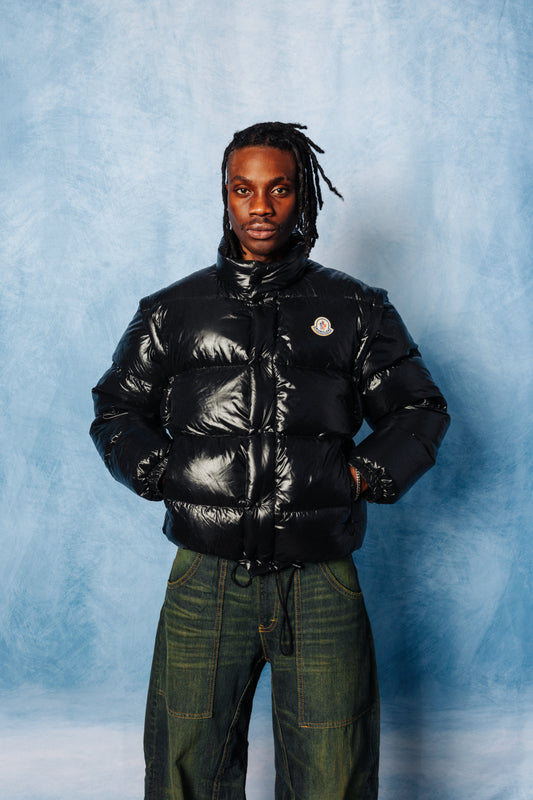 1990's Moncler Grenoble Black Down Modular Puffer Jacket