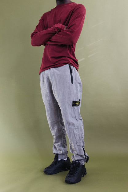 A/W 2018 Stone Island Silver Nylon Metal Technical Trousers