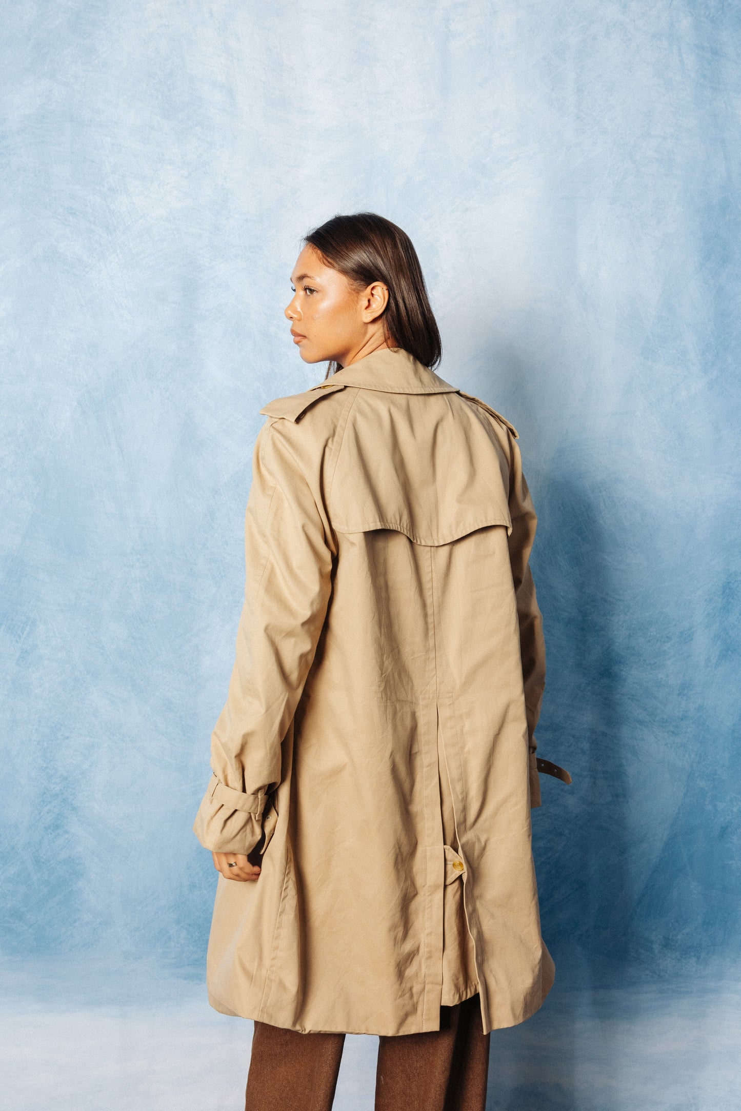 Burberry Beige Double Breasted 3/4 Length Trench