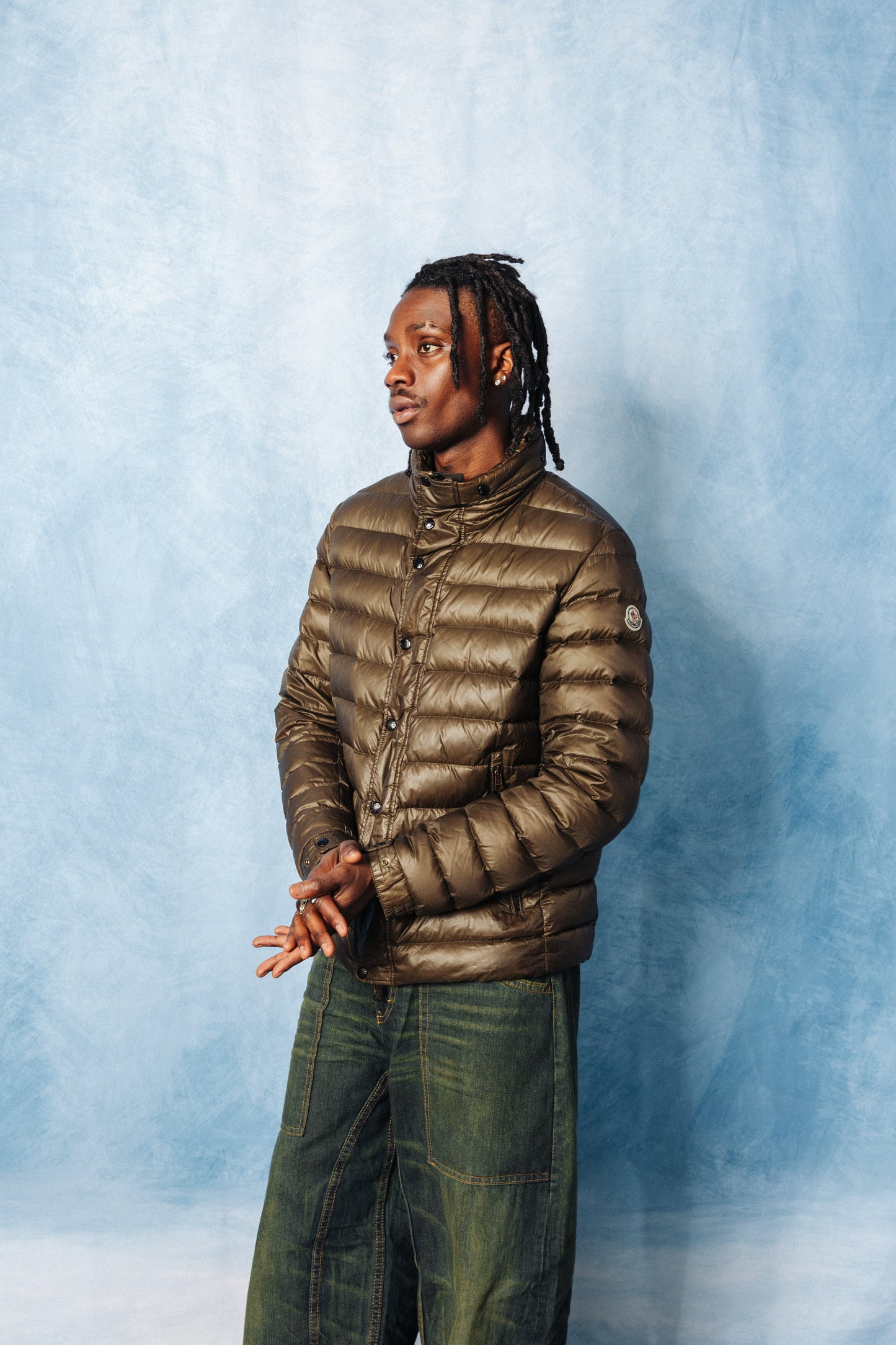 Moncler Double Pocket Khaki Down Puffer Jacket