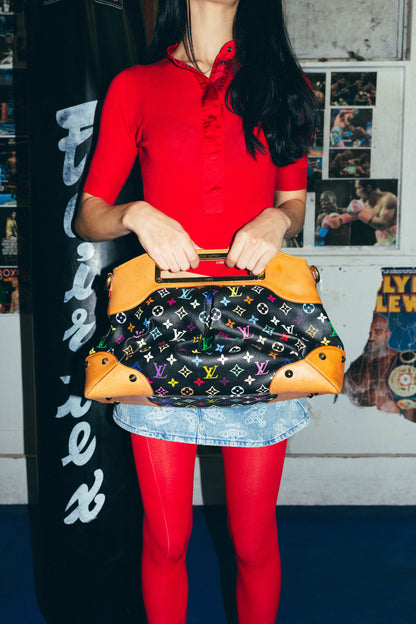 Louis Vuitton x Takashi Murakami 2009 Multicolour Monogram Judy MM Shoulder Bag