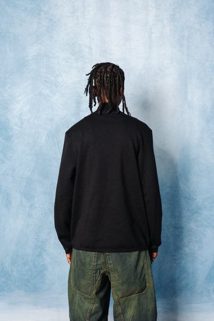 Prada Sport Blackout Full Zip 100% Wool Cardigan