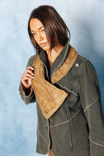 Armani Jeans Asymmetrical Raw Seam Denim Blouson