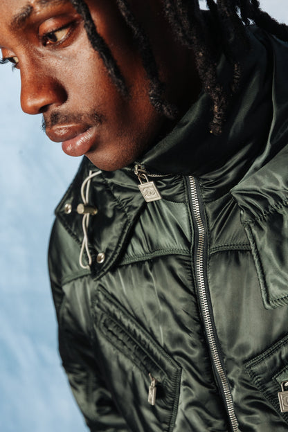 A/W 03/04 Chanel Multi Pocket Poly Satin Quilted Tech Jacket