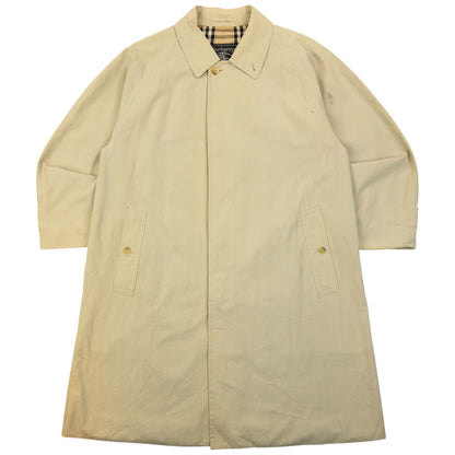 Vintage 90s Burberry Nova Check Lined Trench Jacket Size M | Medium, Cream