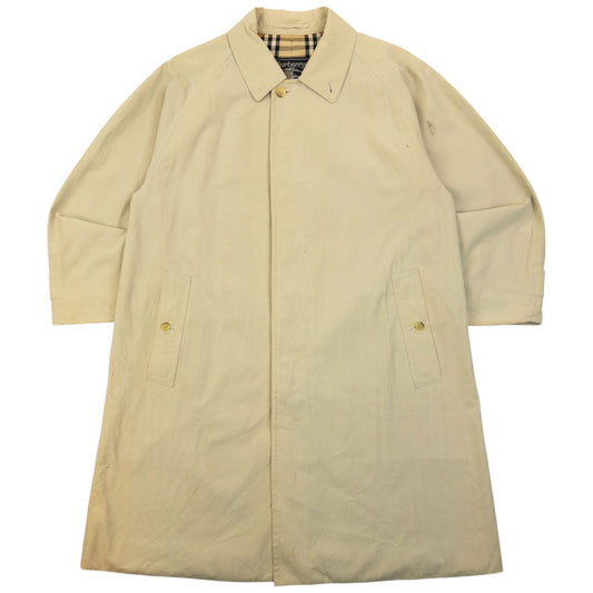 Vintage 90s Burberry Nova Check Lined Trench Jacket Size M | Medium, Cream