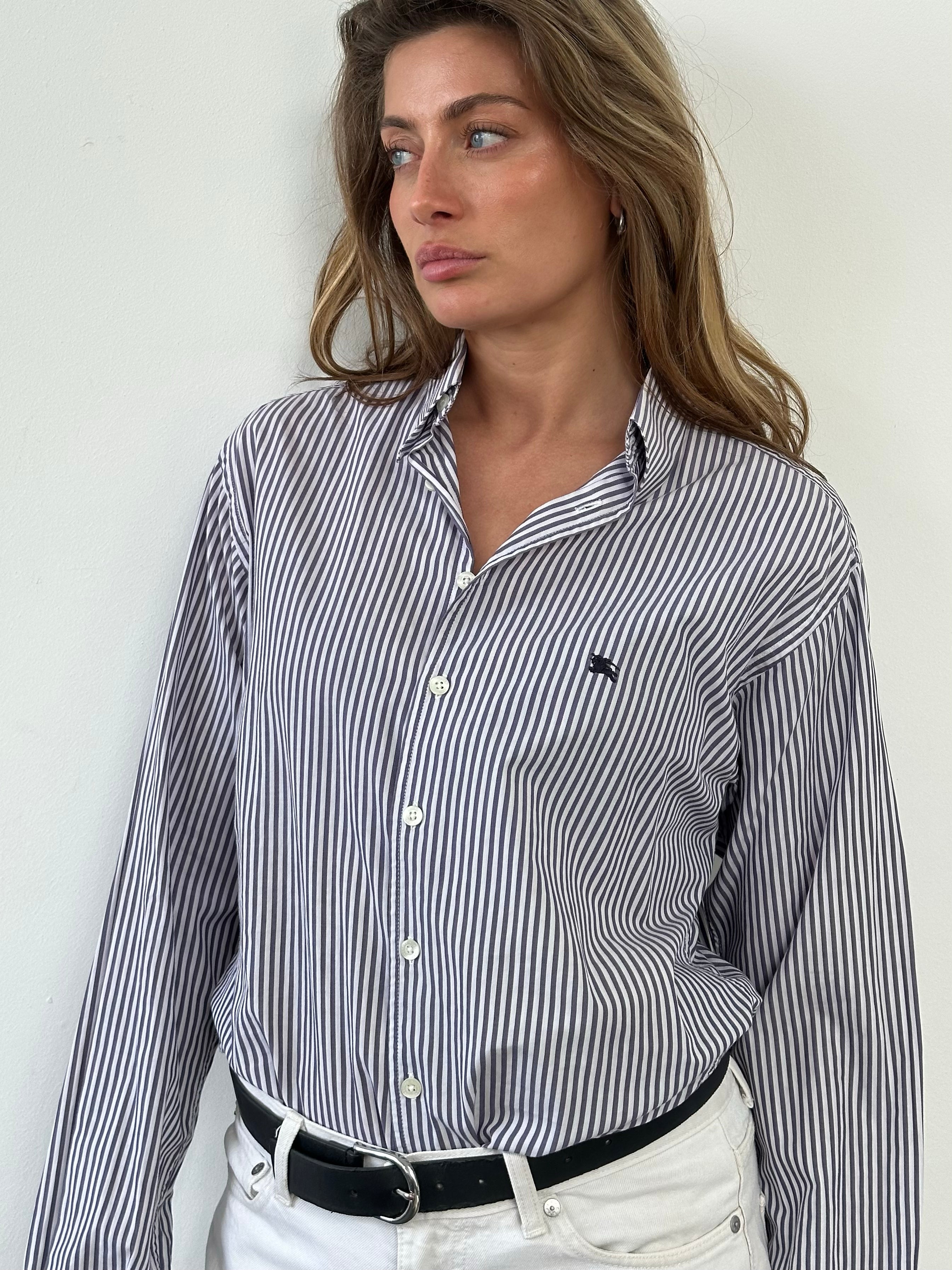 Burberry London 2000s Pure Cotton Striped Shirt - M – Known Source