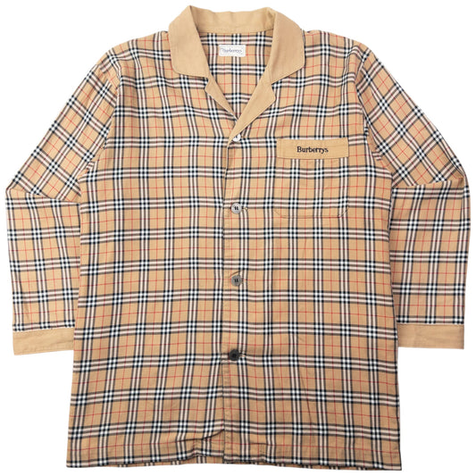 Vintage 90s Burberry Nova Check Long Sleeve Button Up Shirt Size M | Medium, Beige