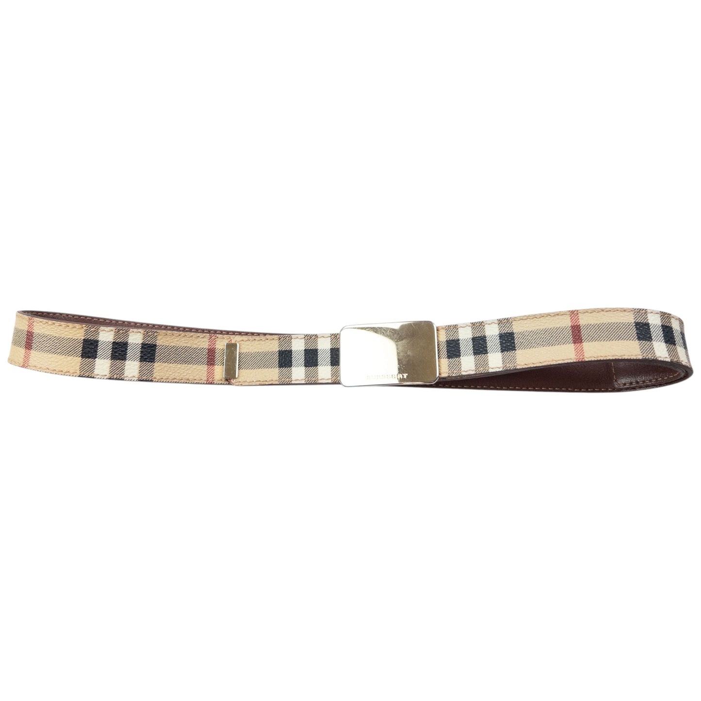 Vintage 2000s Burberry Nova Check Leather Belt Size M | O/S, Gold