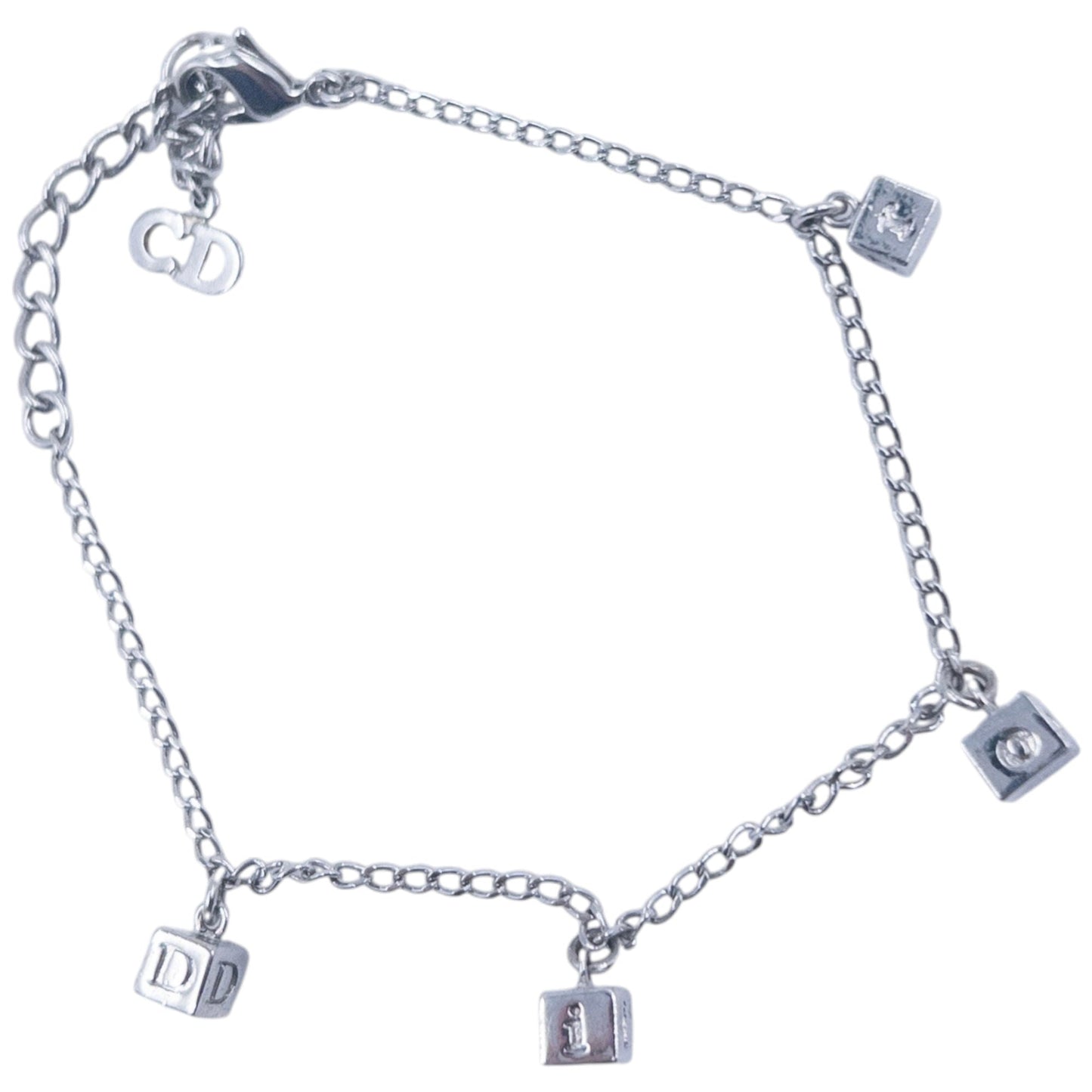 Vintage 2000s Dior Silver Dice Charm Bracelet