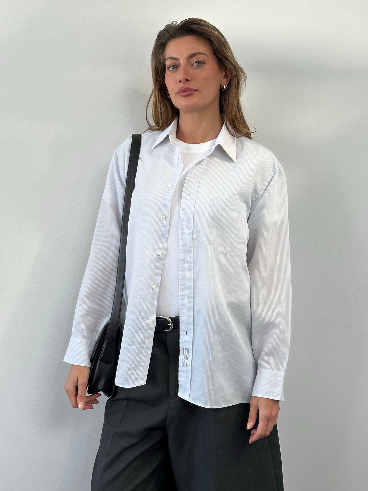 Christian Dior Chemises 1990s Striped Contrast Collar Shirt - L
