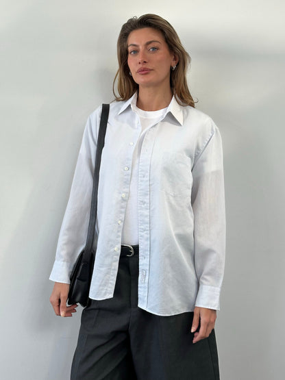 Christian Dior Chemises 1990s Striped Contrast Collar Shirt - L