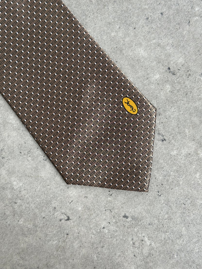 Yves Saint Laurent 1990s Pure Silk Logo Print Tie
