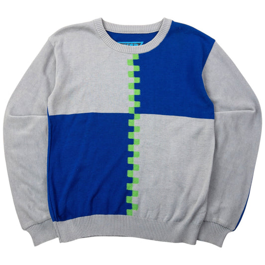 Vintage 90s Hai Sporting Gear By Issey Miyake Colour Block Jumper Womens Size M | Medium, Blue, Grey, Green