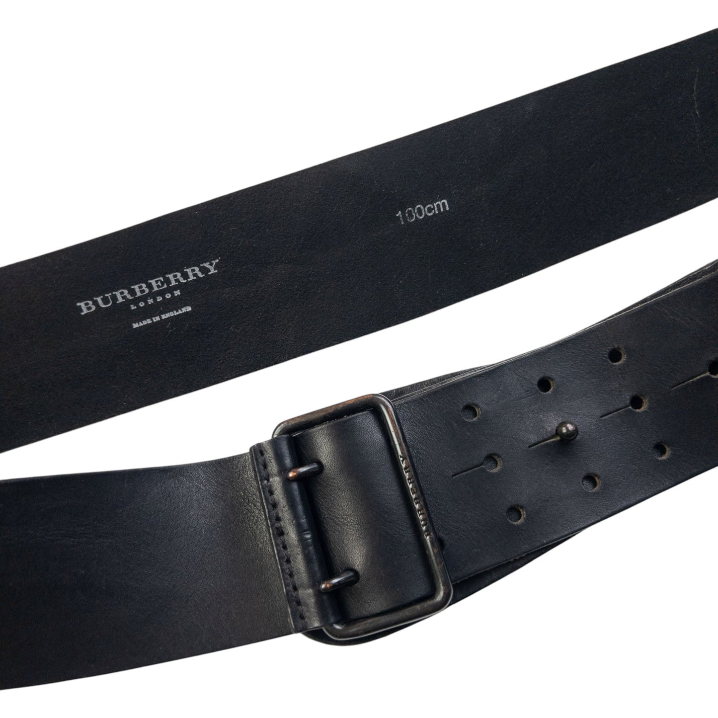 Vintage 2000s Burberry Leather Belt Size XL | O/S, Black