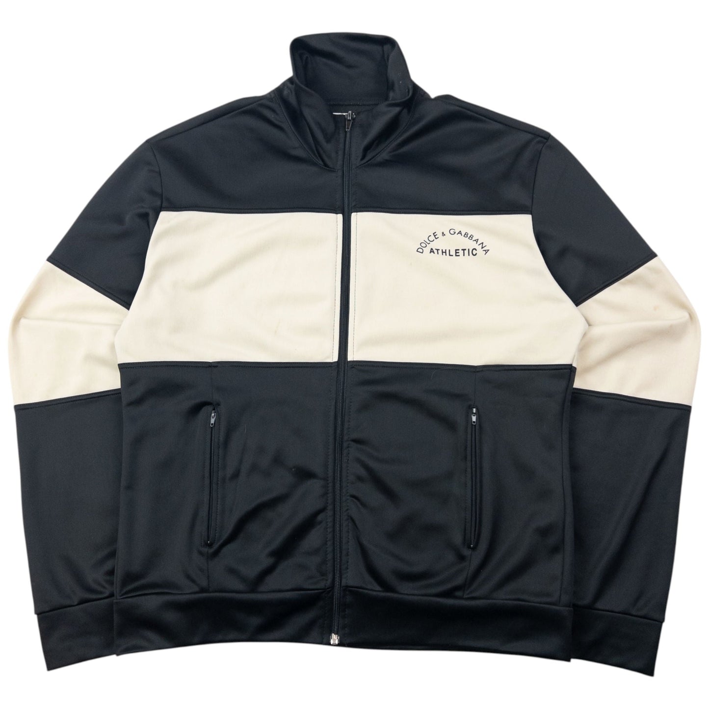 Vintage 2000s Dolce & Gabbana Athletic Zip Up Track Jacket Size M | Medium, Black