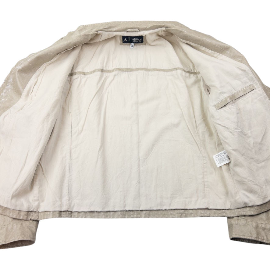 Vintage Armani Jeans Leather Biker Jacket Size M