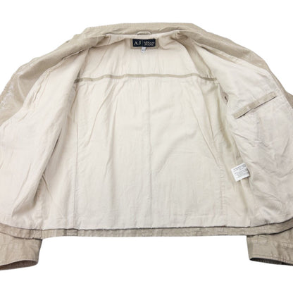 Vintage Armani Jeans Leather Biker Jacket Size M