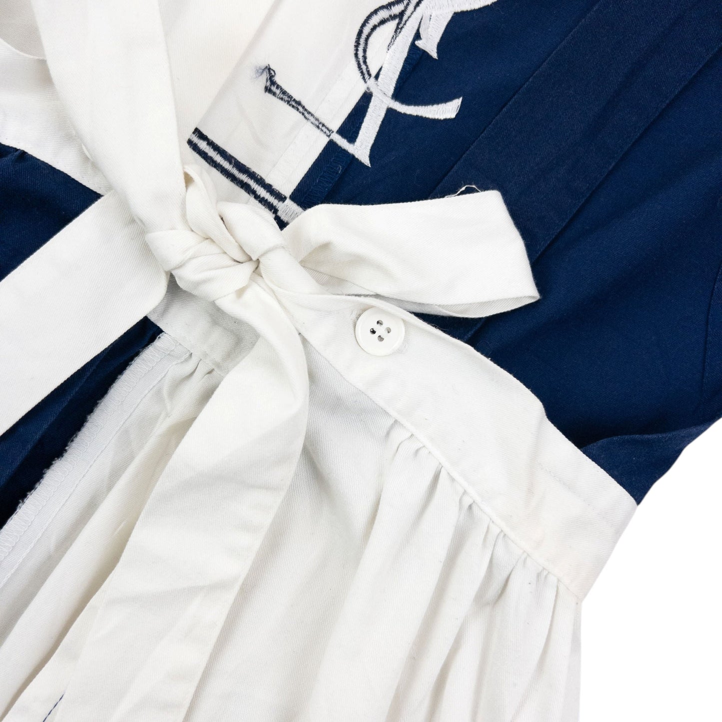 Vintage 80s YSL Yves Saint Laurent Embroidered Tie-Back Apron | O/S, Multicoloured