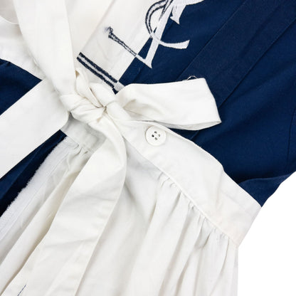 Vintage 80s YSL Yves Saint Laurent Embroidered Tie-Back Apron | O/S, Multicoloured