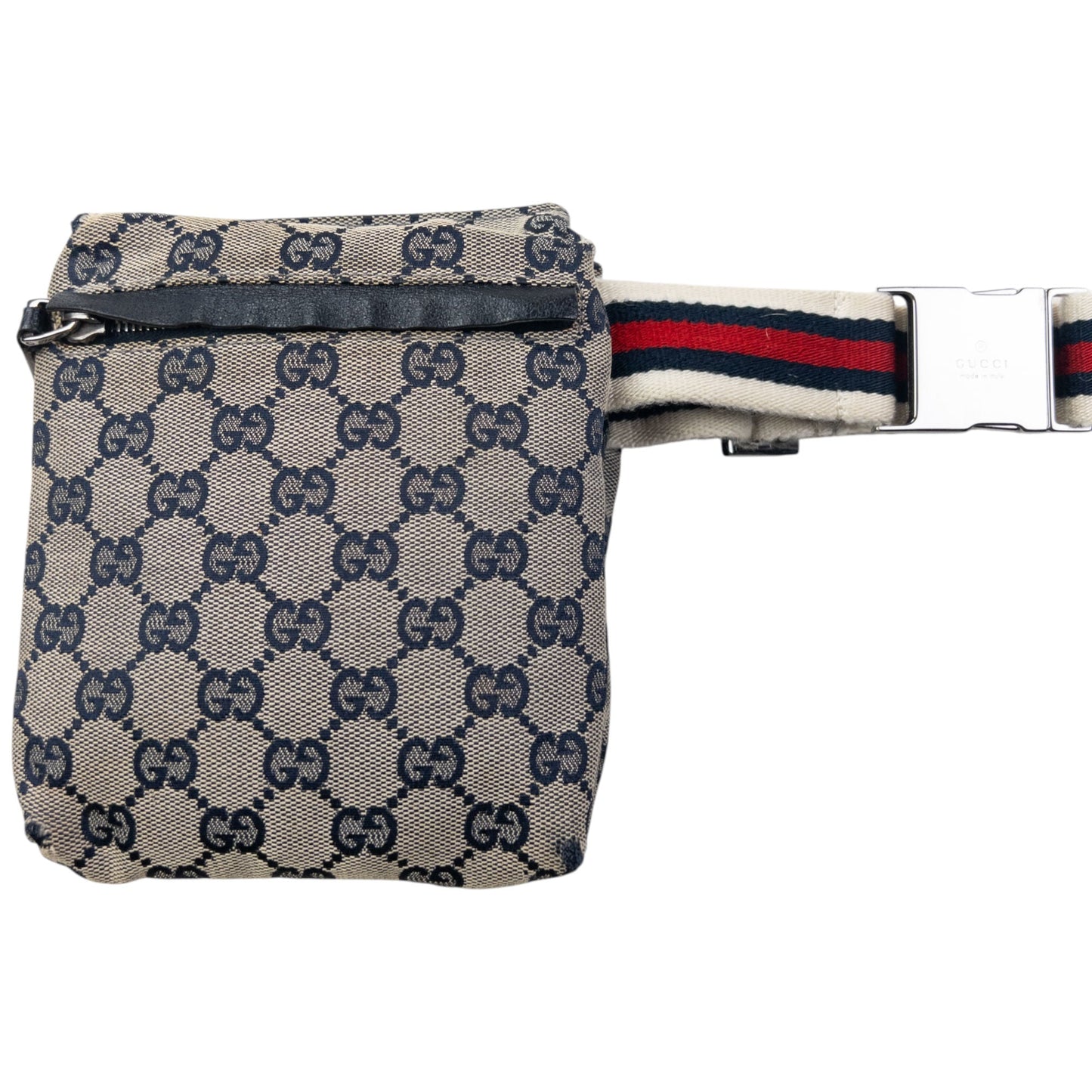 Vintage 2000s Gucci Monogram Crossbody Bag | O/S, Navy, Beige