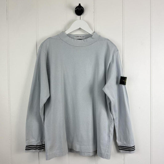 1996 Stone Island Mock Neck Long Sleeve T-Shirt (S) | Small, Blue