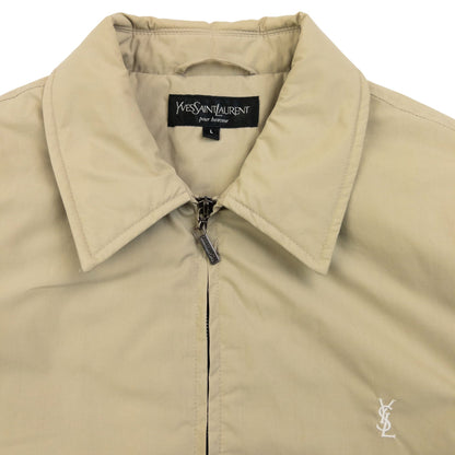 Vintage 2000s YSL Yves Saint Laurent Padded Zip Up Jacket Size L | Large, Beige