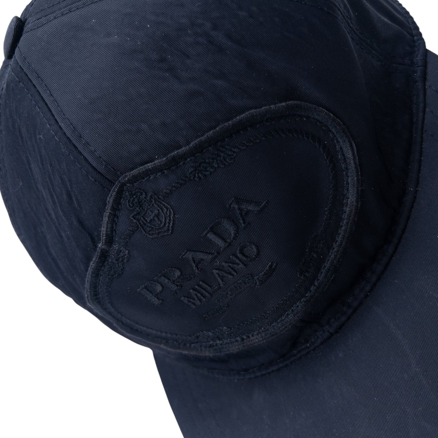 Vintage 2000s Prada Embroidered Hat Size L | O/S, Black