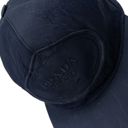 Vintage 2000s Prada Embroidered Hat Size L | O/S, Black